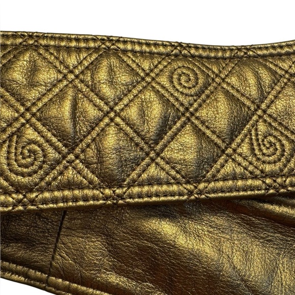 Tracy Porter gold Metallic all Leather Belt size medium NEW - Picture 4 of 12